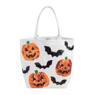 jack-o-lantern sparkle tote