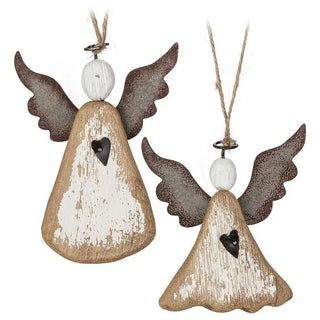 rustic angel ornaments - assorted