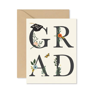 grad floral greeting card