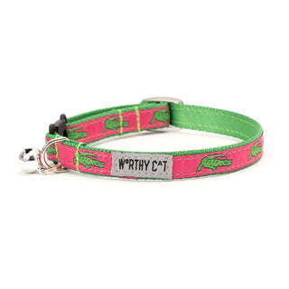 alligators cat collar - pink