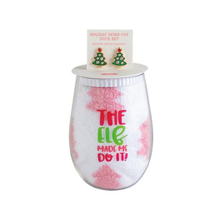 holiday tree wine cup gift set
