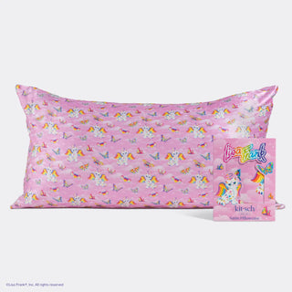 lisa frank & kitsch king satin pillowcase - angel kitty