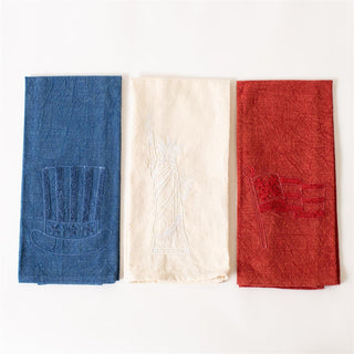 patriotic stonewashed tea towels - assorted