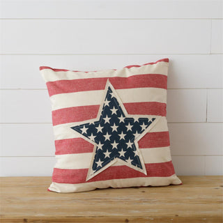 square pillow - star patch and stripes