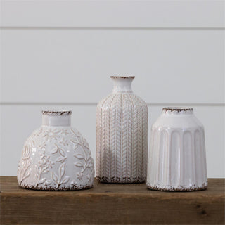 textured patterns vases - assorted