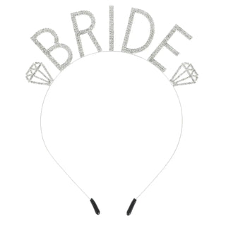 rhinestone 'bride' text & diamonds headband