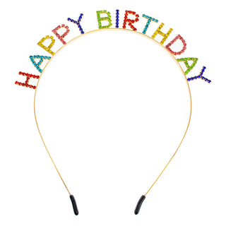rhinestone 'happy birthday' text headband