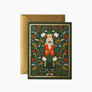 evergreen nutcracker holiday card