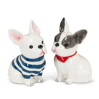 french bulldog salt & pepper shaker set - 4"H