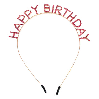 rhinestone 'happy birthday' text headband