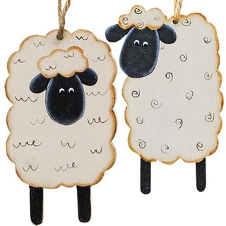 wooden sheep ornaments, set of 4