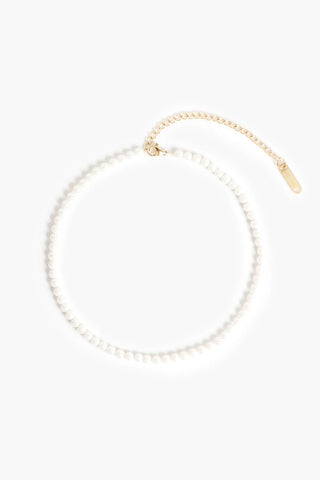 augusta choker 4mm - gold/pearl