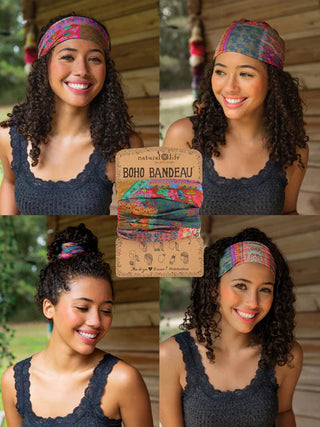 full boho bandeau headband - multi patchwork