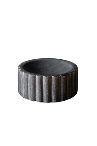 black marble fluted soap dish