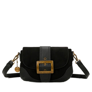serena vegan leather faux sued flap over crossbody