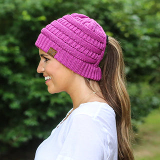 criss cross knit beanie - assorted