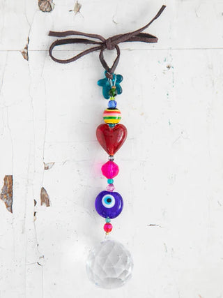 bali beaded heart car charm