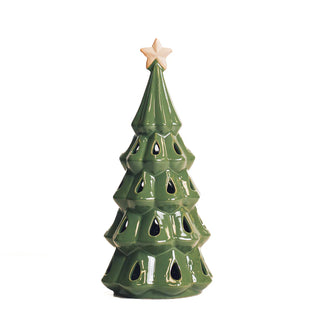green ceramic christmas tree - large