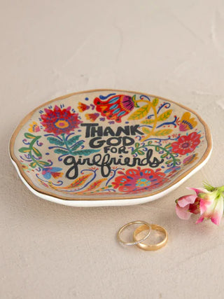 artsy ceramic trinket dish - girlfriends