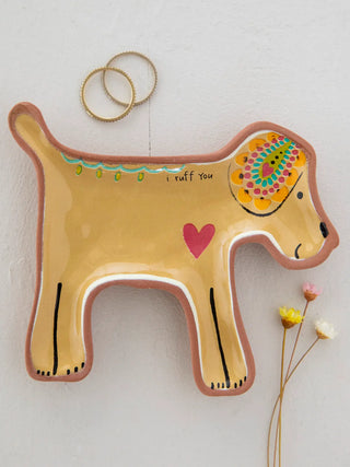 terracotta trinket dish - dog