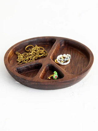 carved wood trinket dish