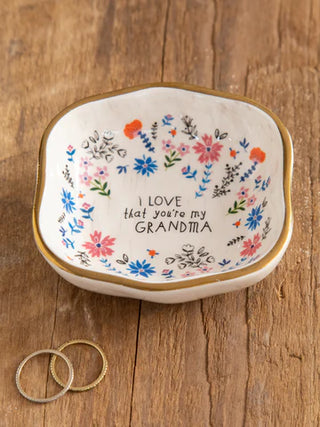antiqued trinket bowl - grandma