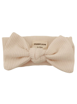 organic waffle knot bow - snow