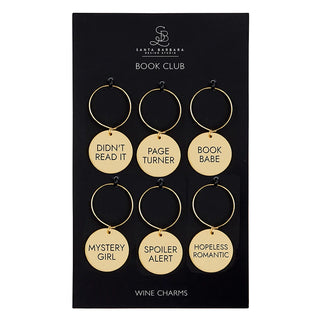 wine charm set - book club