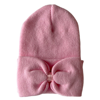 baby's first hat - pink bow
