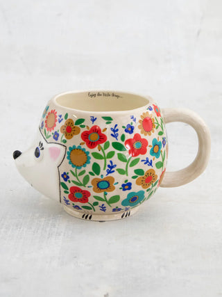 folk art coffee mug - hedgehog