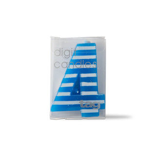 "4" digit striped party candle