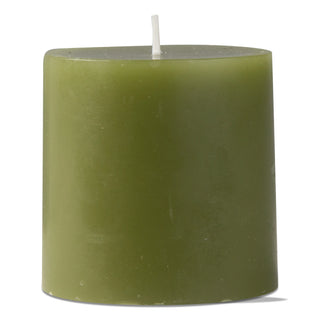 3 x3 olive pillar candle