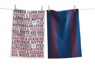 summer i love you dishtowel, set of 2