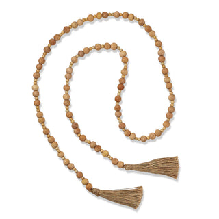 natural wood bead & jute tassel ends garland