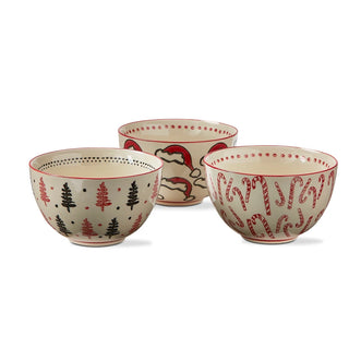 dancing  santa snack bowls - assorted