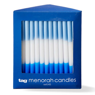 hanukkah blue taper candles box set of 45