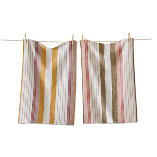 autumnal stripe dish towel, set of 2