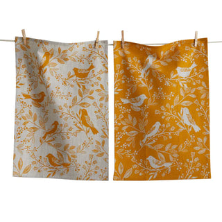 canyon print birds & vines dishtowel set