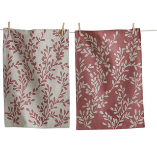 canyon print leafy vine dishtowel set