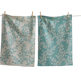 canyon print leafy vine dishtowel set