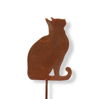 sitting cat garden stake