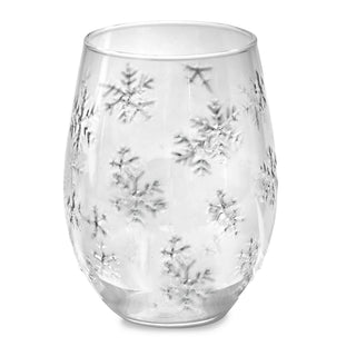 snowflake stemless wine glass
