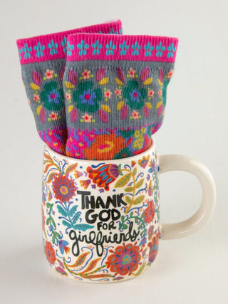 mug & sock set - thank god for girlfriends