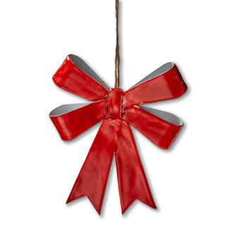 red bow enamel ornament