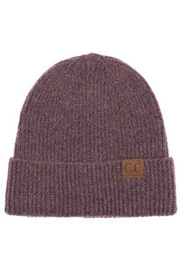 cc soft recycled fine yarn cuff beanie - assorted