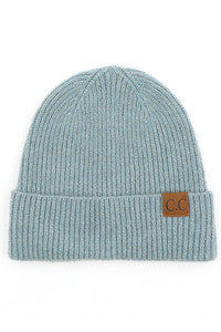 cc soft recycled fine yarn cuff beanie - assorted