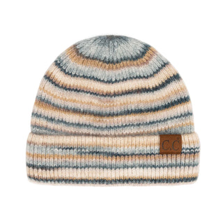 cc stripe color block beanie