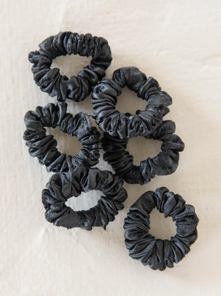 mini satin scrunchie - black