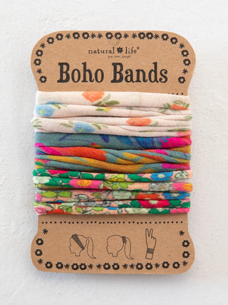 boho band hair ties, set of 3 - cream floral