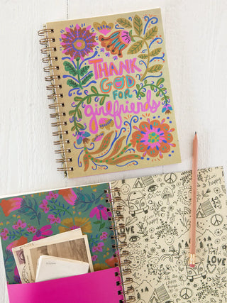 spiral notebook - thank god for girlfriends
